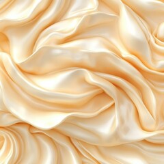 Obraz premium Luxurious, creamy pale gold silk fabric with soft, flowing, undulating folds and subtle highlights