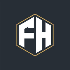 Modern Luxury Letter Monogram Logo with Polygon Frame Design
