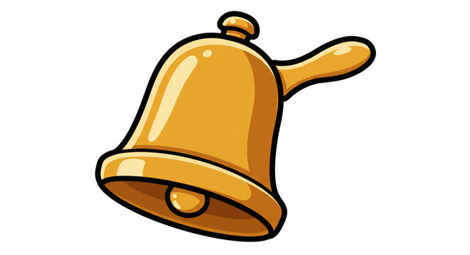 Shiny brass handbell awaiting joyful ringing