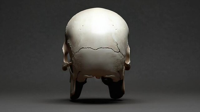 Human Skull Rear View: Anatomical Study for Medical Illustration