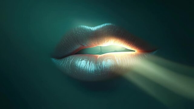 Illuminated Lips: A Surreal and Captivating Beauty Concept Visual