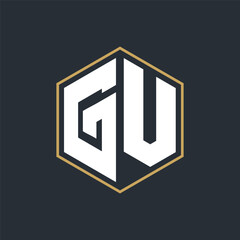 Modern Luxury Letter Monogram Logo with Polygon Frame Design
