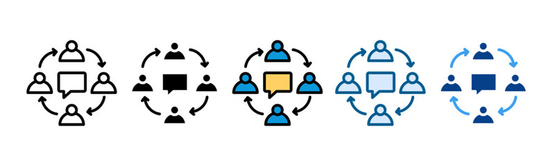 Employee Involvement Icon Set Multiple Style Collection