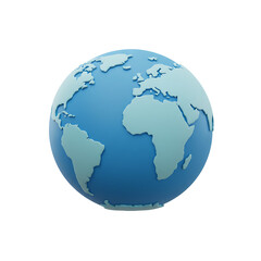 Fototapeta premium 3d rendered globe of planet earth isolated on a white background