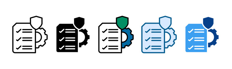 Standard Operating Procedure Icon Set Multiple Style Collection