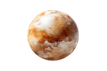 PNG Detailed view of a brown rocky planet against a black background