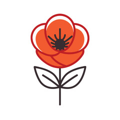 vector illustration of a red rose