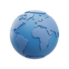 Fototapeta premium 3d rendering of a blue earth globe isolated on a white background for visual concepts