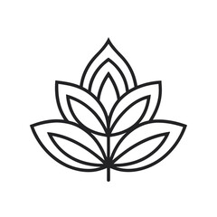  leaf  line art icon with white background.