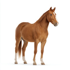 Fototapeta premium a brown horse standing on top of a white floor