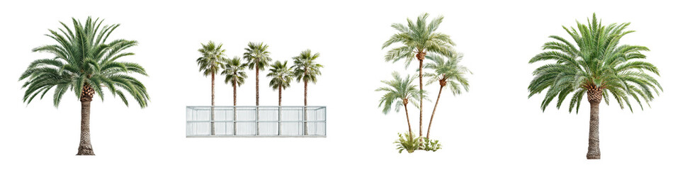 Tropical palm trees with lush foliage in a natural setting
