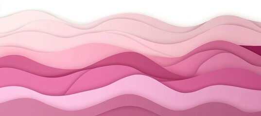 Abstract Background with Soft Pink Wave Patterns, Nature Layered Design, and Modern Paper Art Style