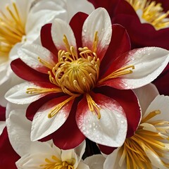 Red and white flower