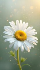 Daisy flower reflected in water