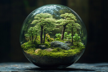 Miniature forest in a glass sphere (1)