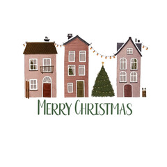 Merry Christmas watercolor vector, Christmas illustration, Christmas cards