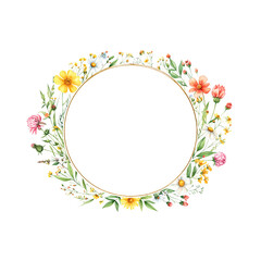 frame with flowers and butterflies