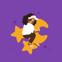 Sleeping babies set. Calm kids asleep, lying and dreaming at night. Cute little boys and girls, sweet children relaxing on pillows. Flat cartoon vector illustrations isolated on white background