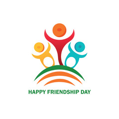 Happy best friends day vector logo on a white background 