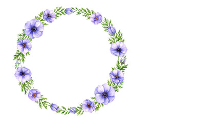 Wreath of purple flowers
