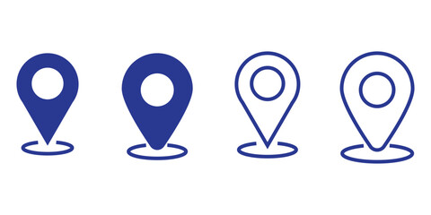 set of icons Location Pin, Map Pin, Place, Location, Address, location icon. Vector map pin, red pin on white background.