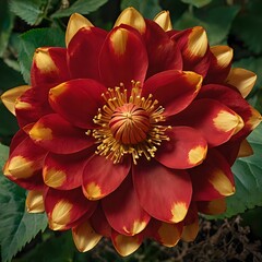 Red and yellow flower