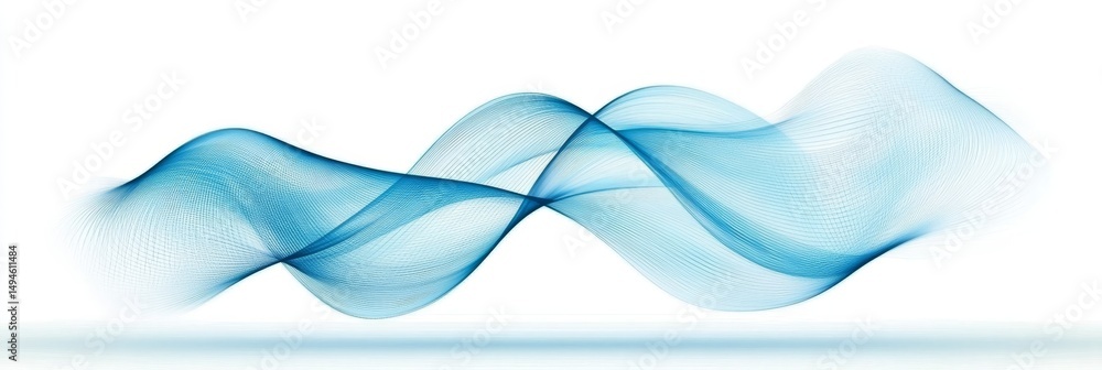 Poster abstract background with gentle flowing blue waves on a soft gradient, creating a sense of motion.