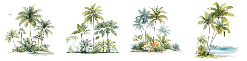 Fototapeta premium Tropical palm tree landscape scene
