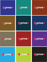Modern Minimalistic Prive+ Logo with Vibrant Gradient Design.eps