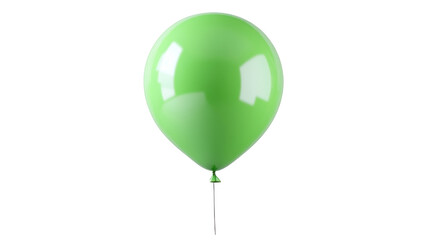 "Bright Green Balloon Isolated on Clean White Background"