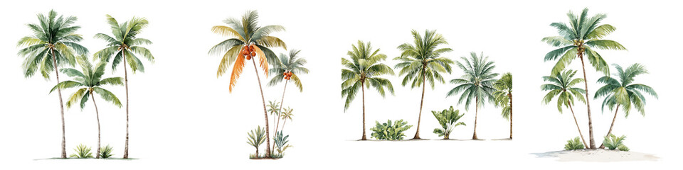 Obraz premium Lush tropical palm trees in a scenic landscape