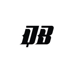 QB monogram logo design letter text name symbol monochrome logotype alphabet character simple logo