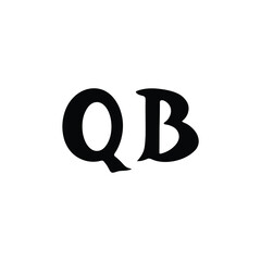 QB monogram logo design letter text name symbol monochrome logotype alphabet character simple logo