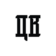QB monogram logo design letter text name symbol monochrome logotype alphabet character simple logo