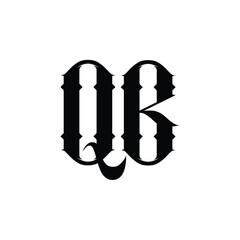 QB monogram logo design letter text name symbol monochrome logotype alphabet character simple logo