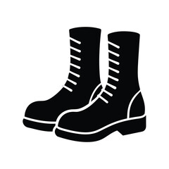 pair of black boots isolated