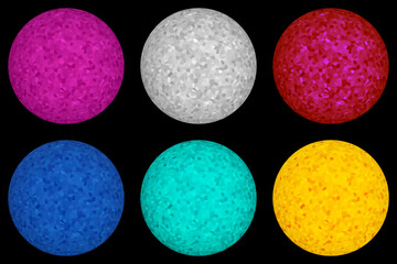 multicolor beads with diamond like texture against black background