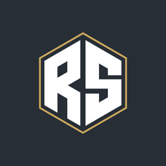 Modern Luxury Letter Monogram Logo with Polygon Frame Design
