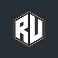 Modern Luxury Letter Monogram Logo with Polygon Frame Design
