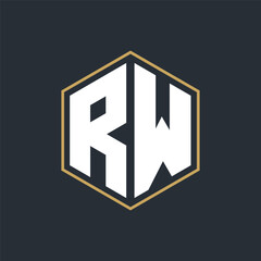 Modern Luxury Letter Monogram Logo with Polygon Frame Design
