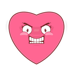 heart angry face cartoon cute