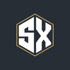 Modern Luxury Letter Monogram Logo with Polygon Frame Design
