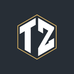 Modern Luxury Letter Monogram Logo with Polygon Frame Design
