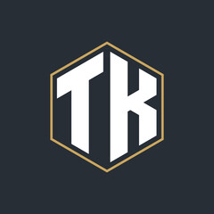 Modern Luxury Letter Monogram Logo with Polygon Frame Design
