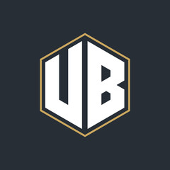 Modern Luxury Letter Monogram Logo with Polygon Frame Design
