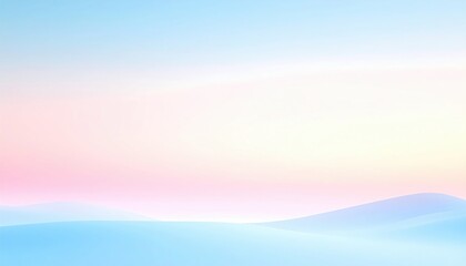 Serene sunrise over rolling hills nature landscape tranquil environment soft color palette