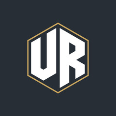 Modern Luxury Letter Monogram Logo with Polygon Frame Design
