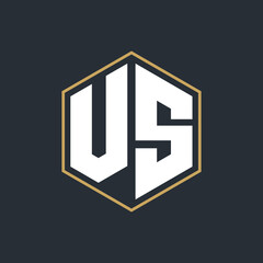 Modern Luxury Letter Monogram Logo with Polygon Frame Design
