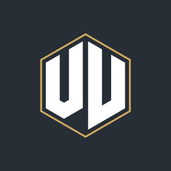 Modern Luxury Letter Monogram Logo with Polygon Frame Design
