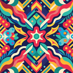 Abstract geometric pattern of farm food. Stylized poster with fruit and vegetables. Agriculture plants in cubism style. Contemporary art of healthy, natural, organic products. Flat vector